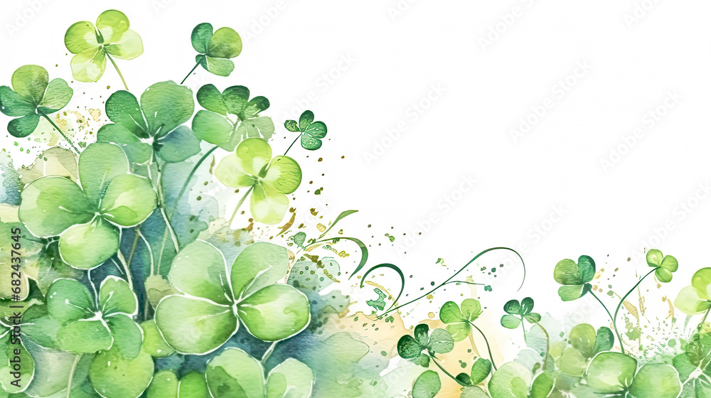 Fototapeta premium a watercolor image showcases the delicate beauty of the clover