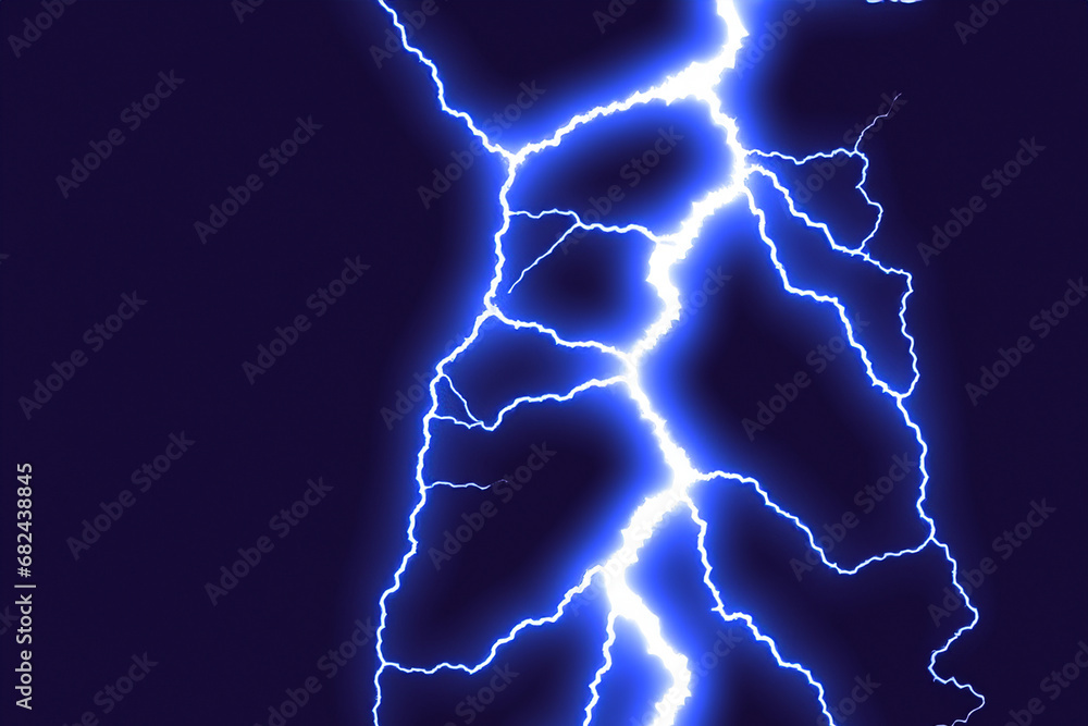 Static electricity. Design of lightning with static electricity. Blue