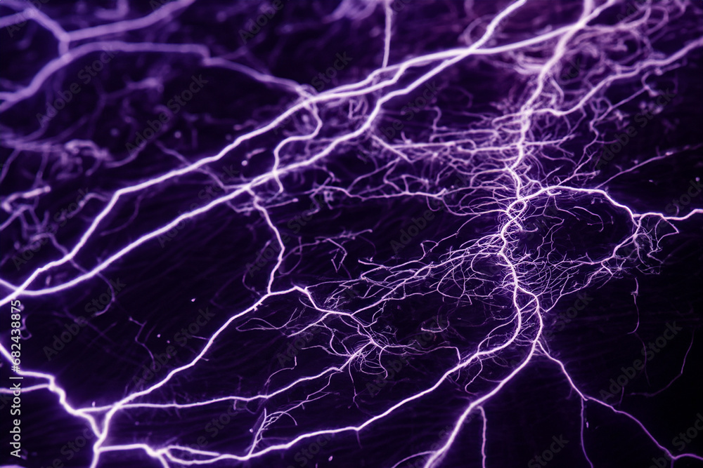 Static electricity. Design of lightning with static electricity. Blue