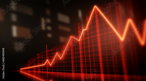 stock market arrow growing pointing up on economic chart icon trending upwards