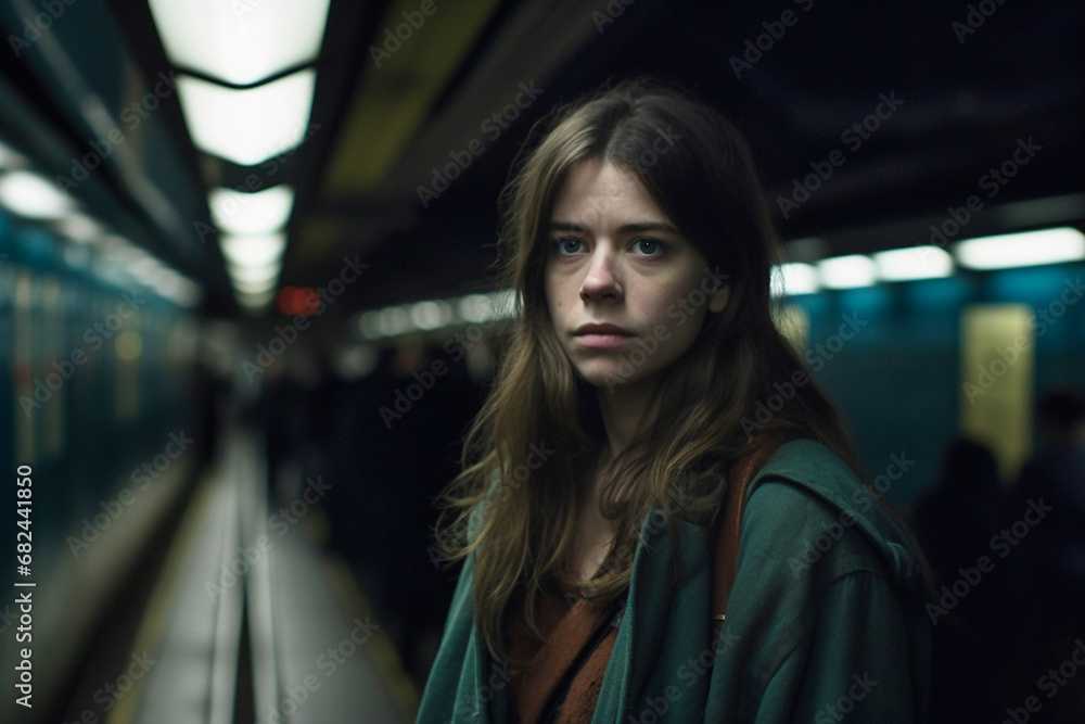 girl in the underground subway