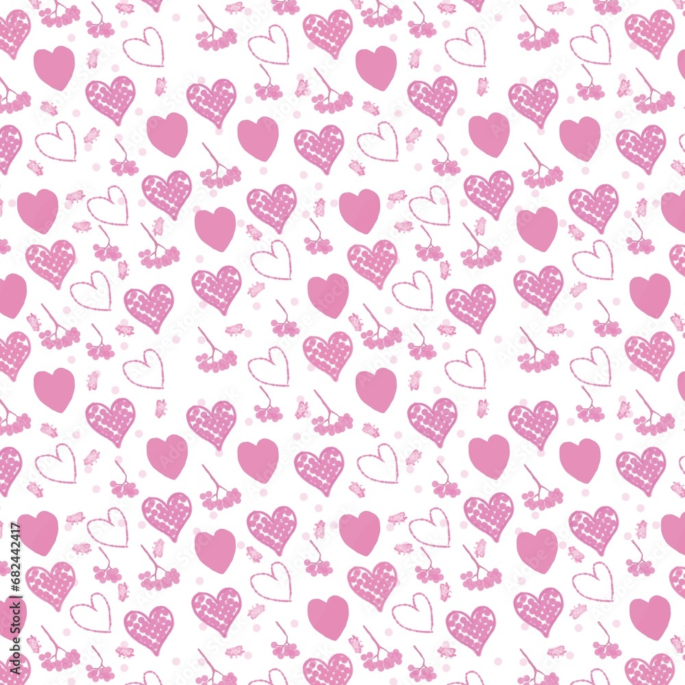 Monochrome hearts pattern, saint valentine's day pattern