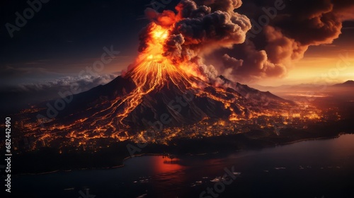 Erupting volcano photo