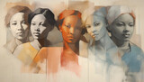 Five women watercolor