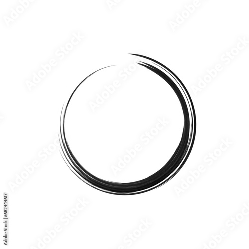 Ink Circle Brush Stroke. Hand Drawn Ink Circle Brush Stroke. Zen Circle. Eps File Editable Color