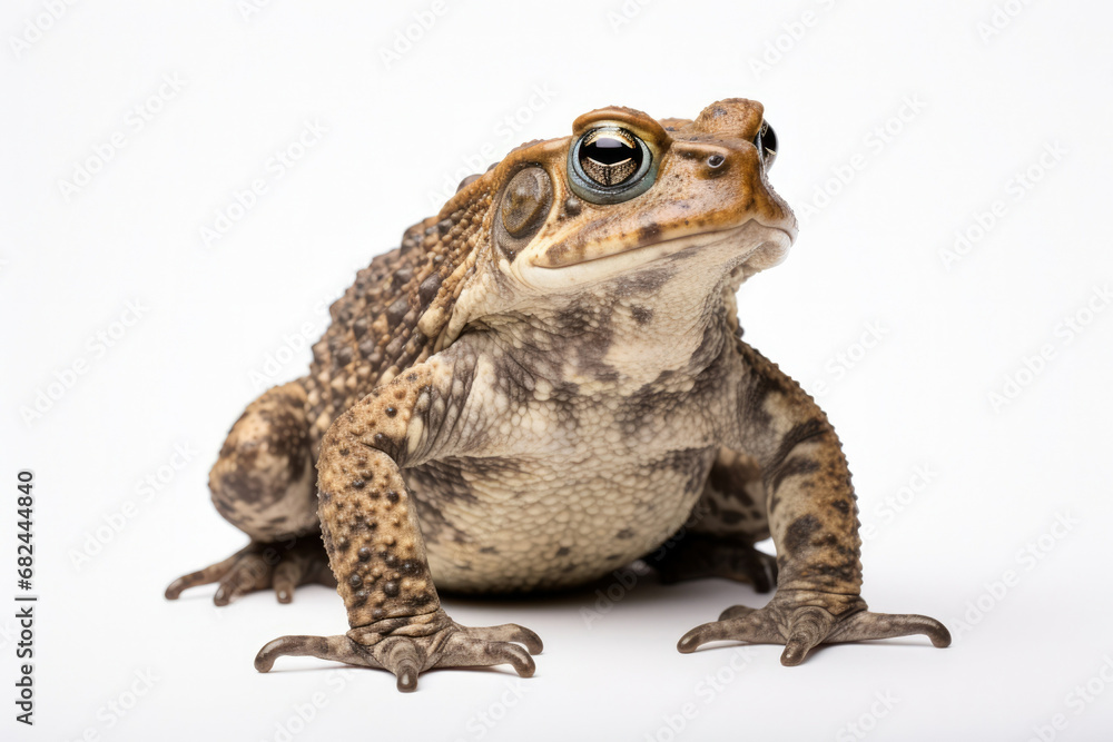 Obraz premium Brown wild frog toad wildlife animal amphibian white isolated nature