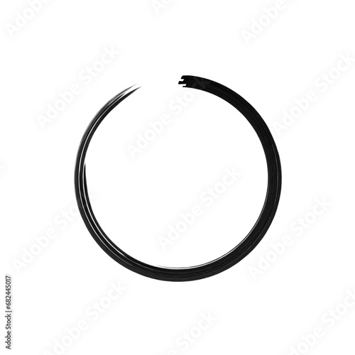 Ink Circle Brush Stroke. Hand Drawn Ink Circle Brush Stroke. Zen Circle. Eps File Editable Color