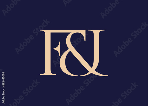 Elegant FJ Logo Design, Letter FJ Logo Template, Luxury FJ Monogram  photo