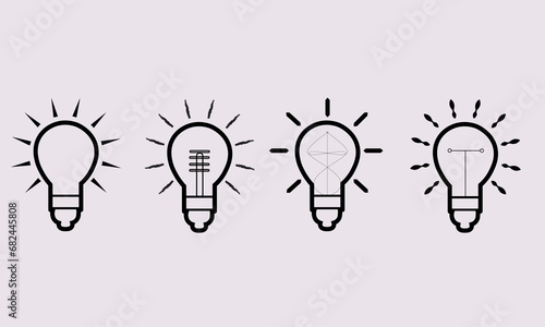Editable vector pack of bulb line icons. Trendy stroke signs for website, apps and UI. Premium set of bulb thin line icons.