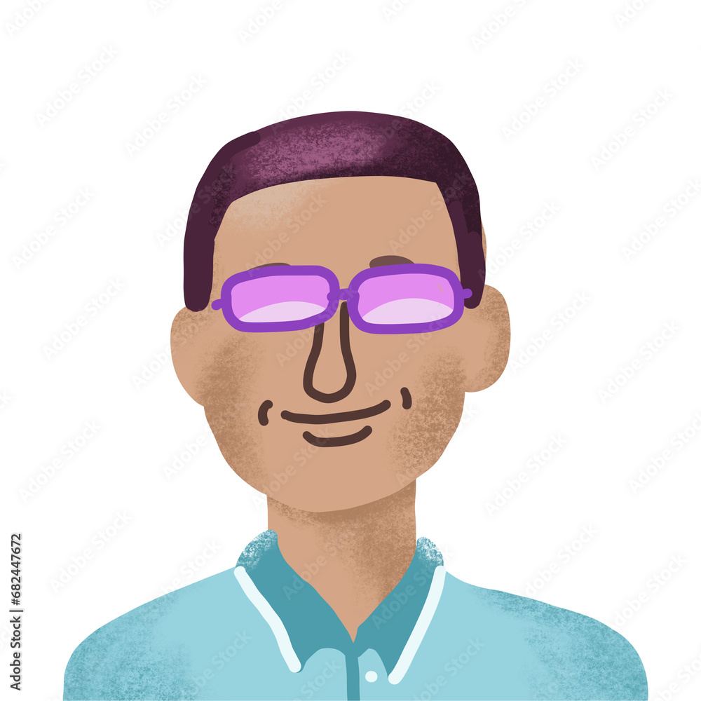 hand drawn profile picture portrait of imaginary person PNG image with transparent background