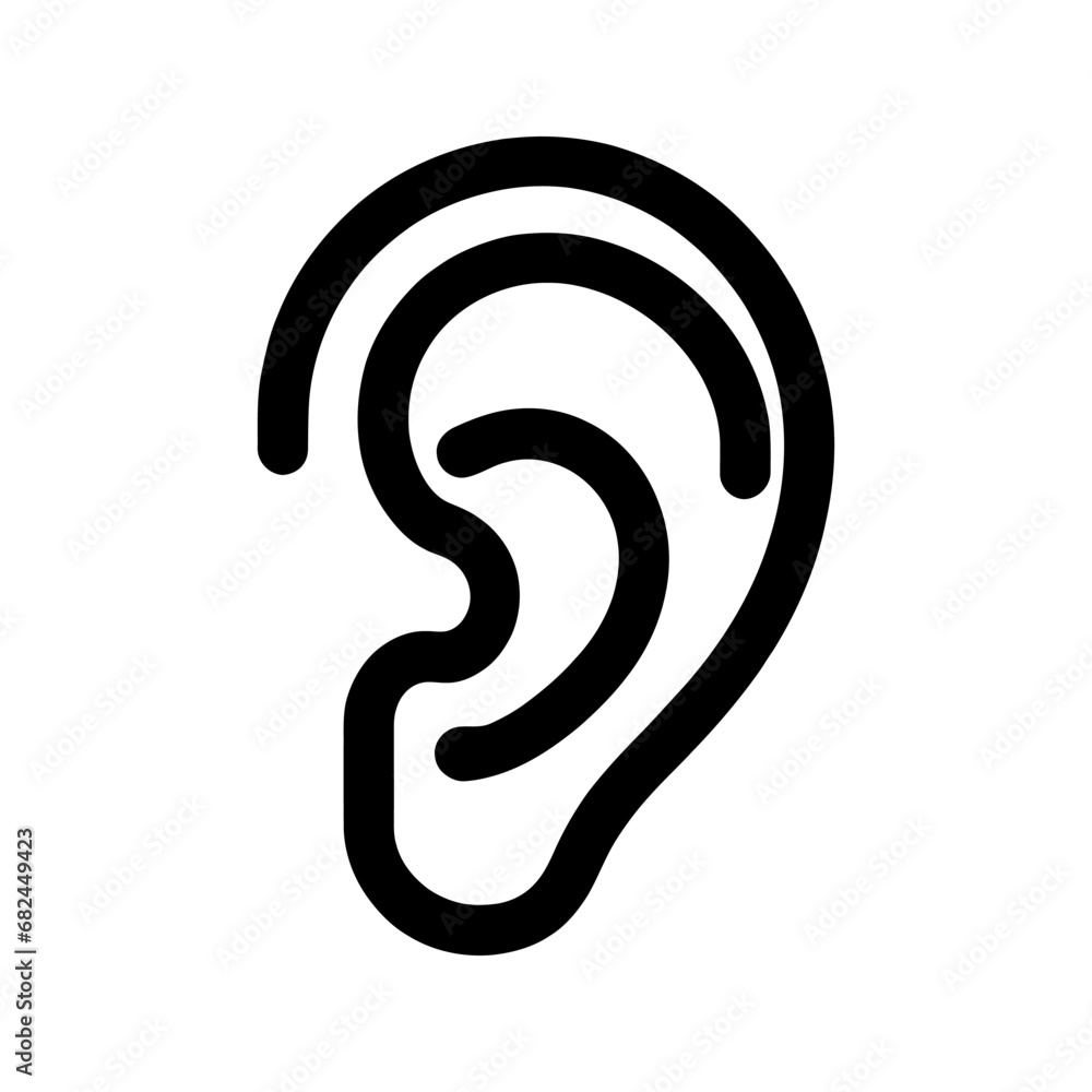 Ear, hearing line icon isolated. Vector illustration Ear, hearing line icon isolated. Vector illustration