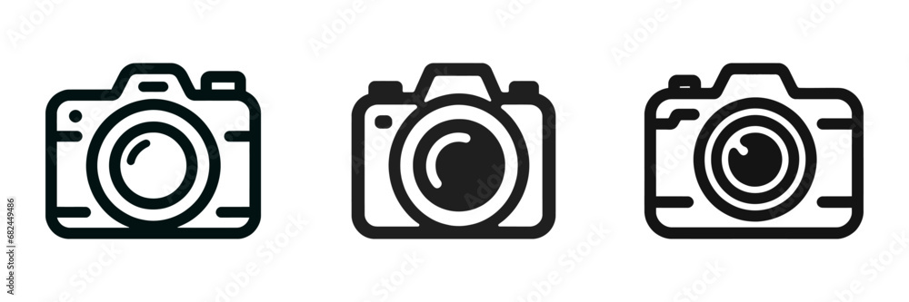 set photo camera linear icon. Vector illustration set photo camera linear icon. Vector illustration