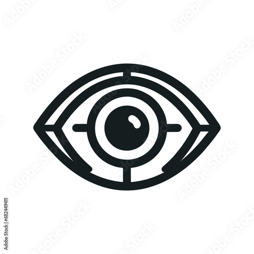 Eye. linear icon. Line with editable stroke. Vector illustration