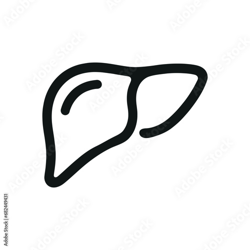 simple line icon liver. Vector illustration