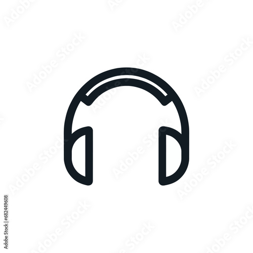 Headphones earphones flat icon. Vector illustration