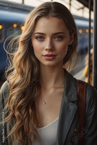 Urban Elegance: Woman in the Metro Station Free Download Urban Elegance: Woman in the Metro Station - GFXLoad
