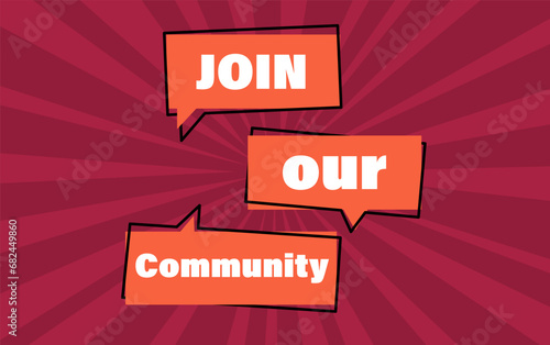 Join our community. Join the team. A set of square posters for recruitment. Ready-to-use invitation