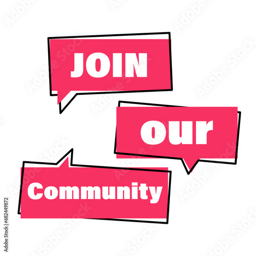 Join our community. Join the team. A set of square posters for recruitment. Ready-to-use invitation