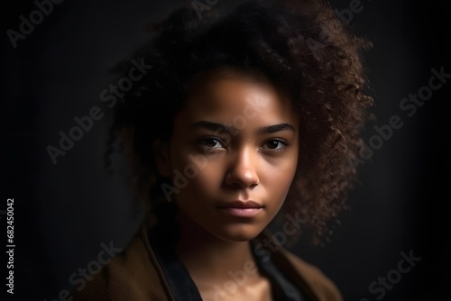 Portrait of afro american woman looking with suspicion  AI