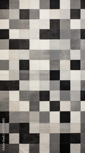 A pattern of black and grey squares arranged in a quilt-like pattern