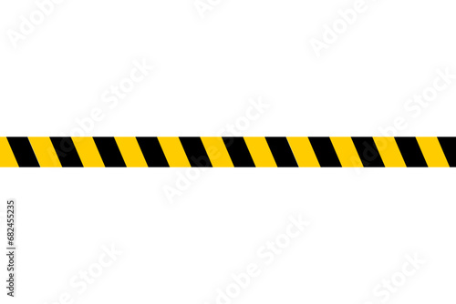under construction. Warning tape with black and yellow diagonal stripes on transparent background