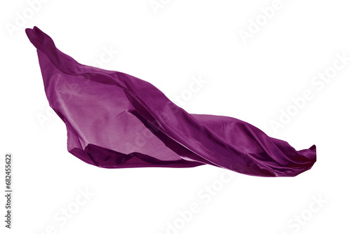 Purple Fabric isolated In White Transparent Background. Falling Fabric PNG. Fabric PNG , scarf isolated on white