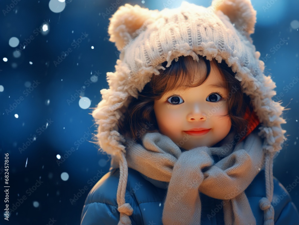 Fototapeta premium doll in the snow