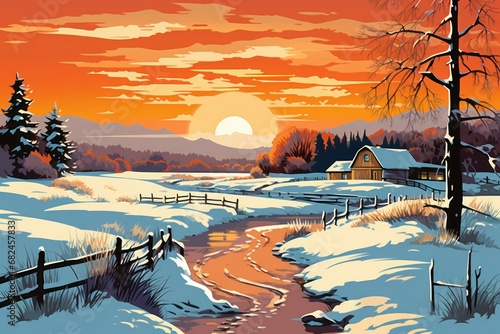 Winter Farm Scenes - Generative AI © Sidewaypics