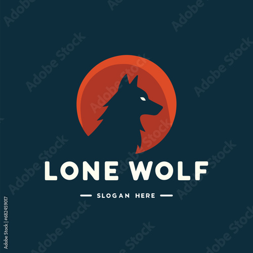 vector logo of a wolf