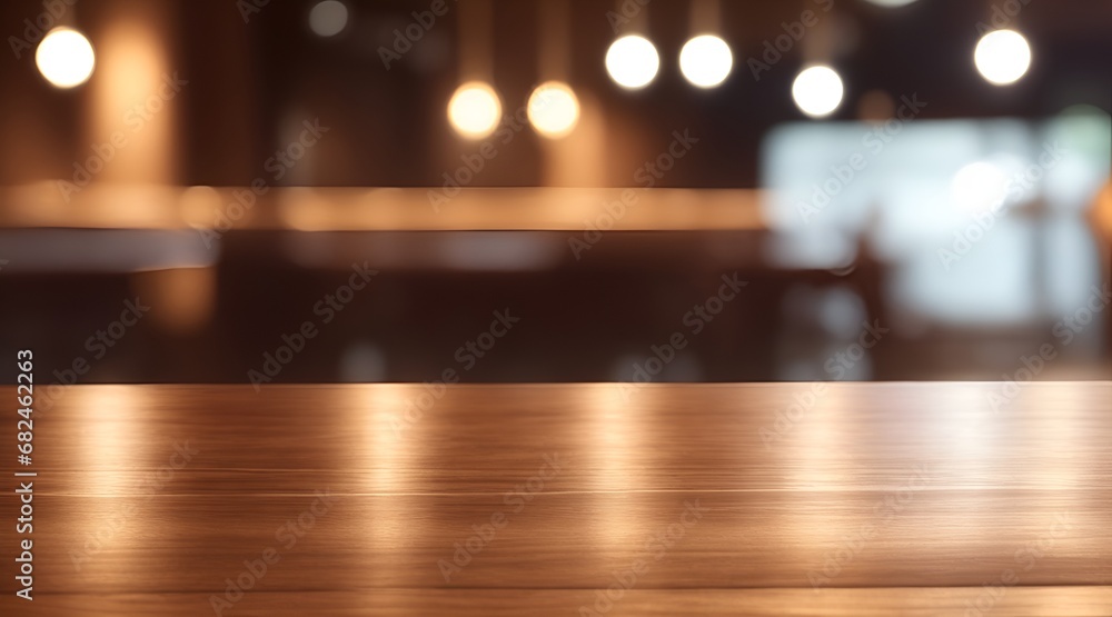 Empty wooden table and blurred background Empty wooden table and blurred background
