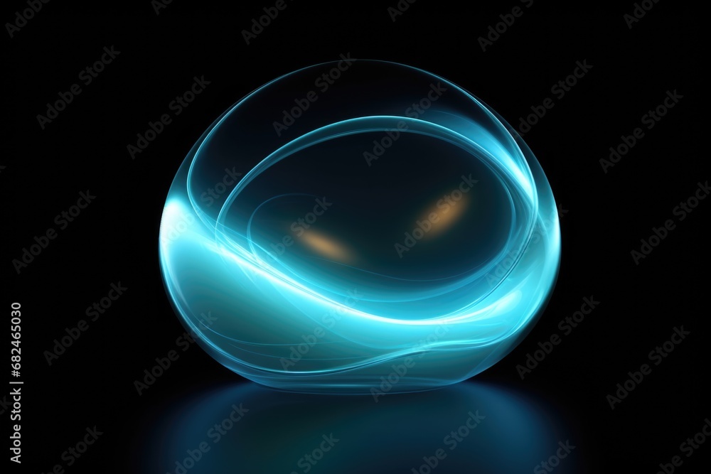 A blue ball with a black background A blue ball with a black background