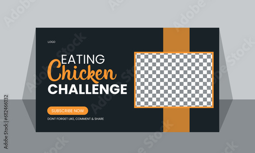 food vlogger youtube thumbnail template design.