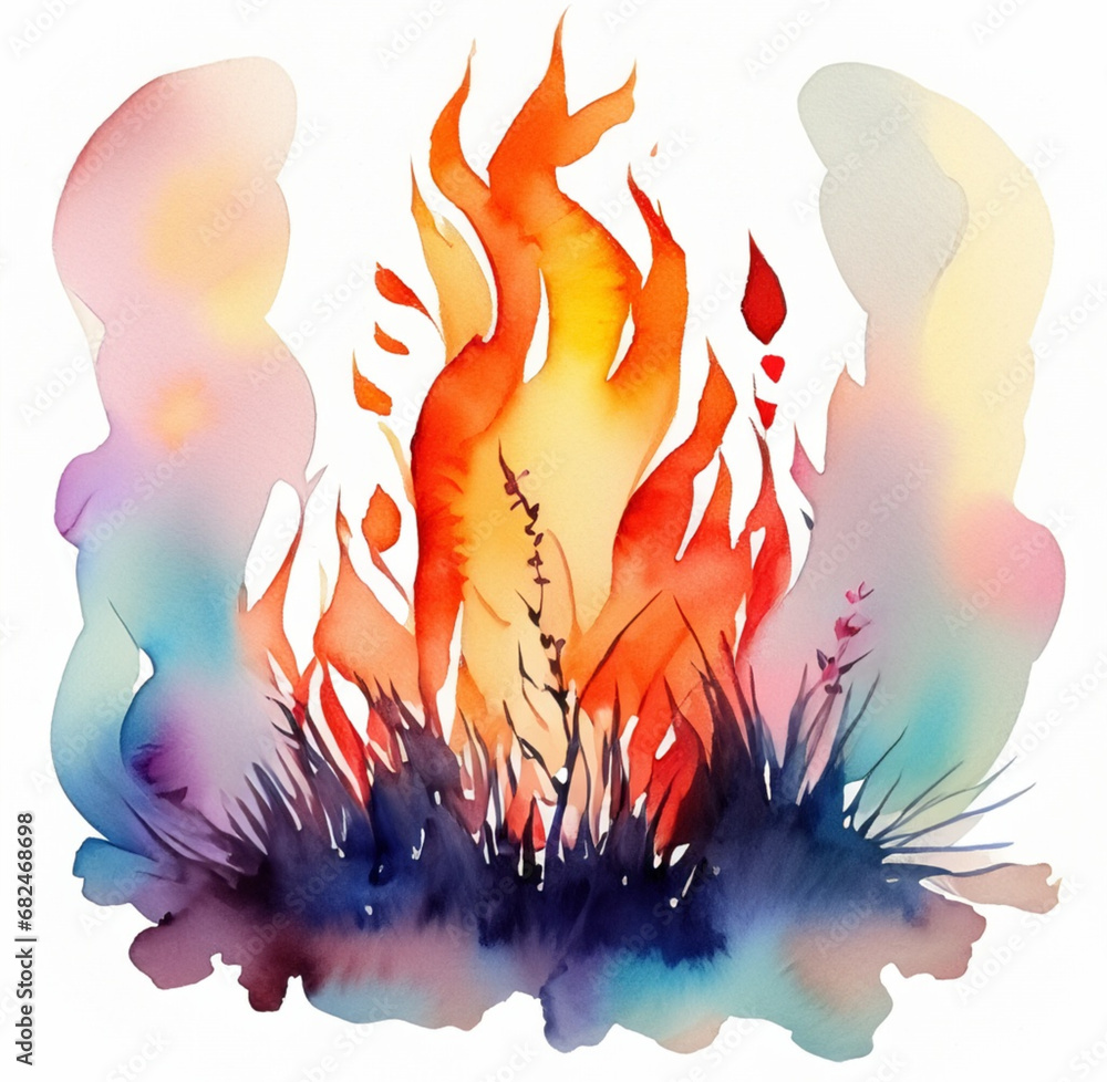 Ogień ognisko ilustracja - obrazy, fototapety, plakaty 