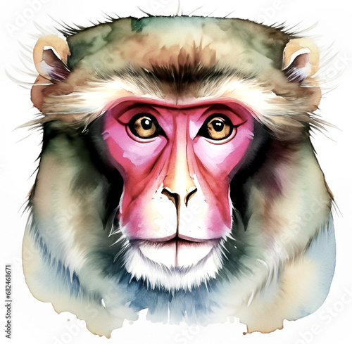 Małpa makak ilustracja