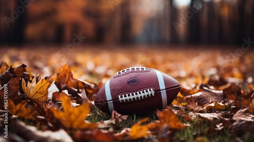 Autumn Vibes: American Football Amidst Maple Leaves, Portland Beach Playtime with Jack Russel Terrier photo