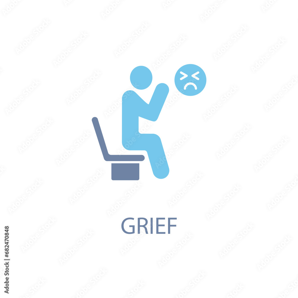 Depression concept line icon. Simple element illustration. Depression concept outline symbol design. Depression concept line icon. Simple element illustration. Depression concept outline symbol design.