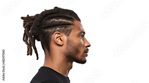 Beautiful black african american man on white background