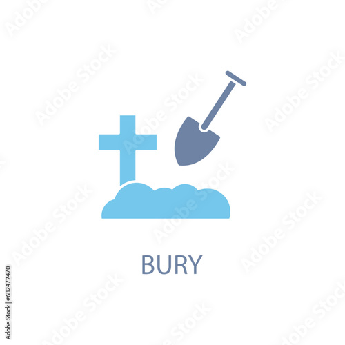 bury concept line icon. Simple element illustration. bury concept outline symbol design.