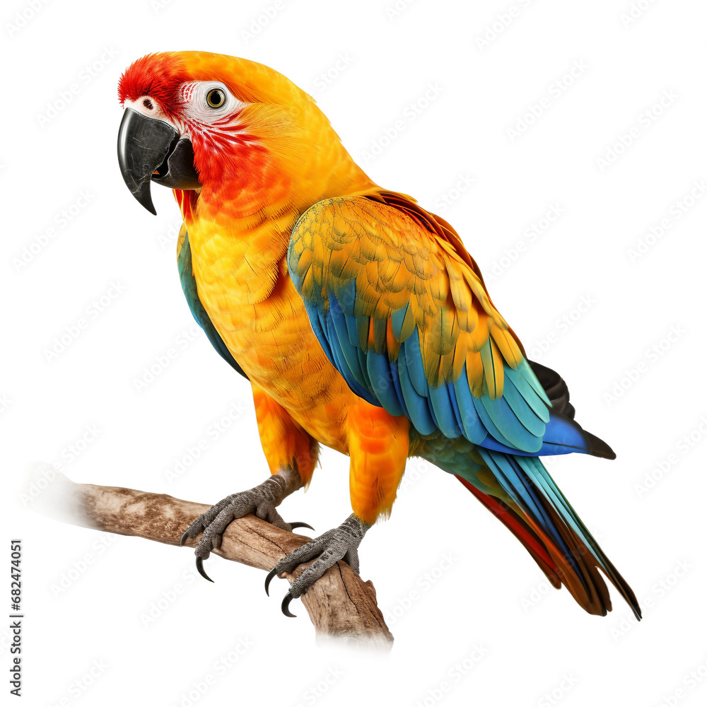 Vibrant Parrot on Transparent background