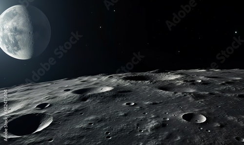 space footage of moons surface lunar photography  photo