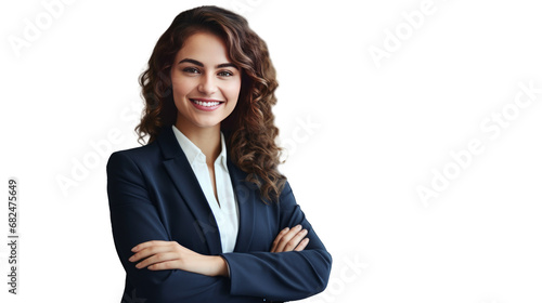 young business woman looking at camera in the office  isolated on background, cutout