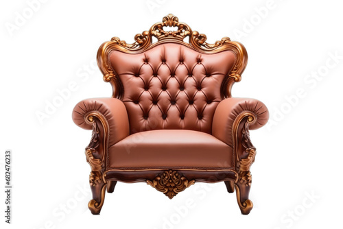 Stylish comfortable armchair isolated on transparent background. Interior furniture