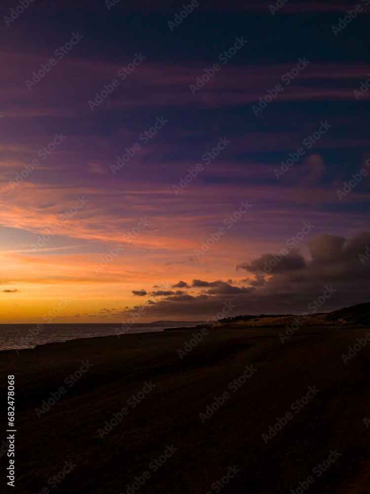 sunrise, beach, a summer day, hot day, tropical climate, colorful sky, Pipa beach