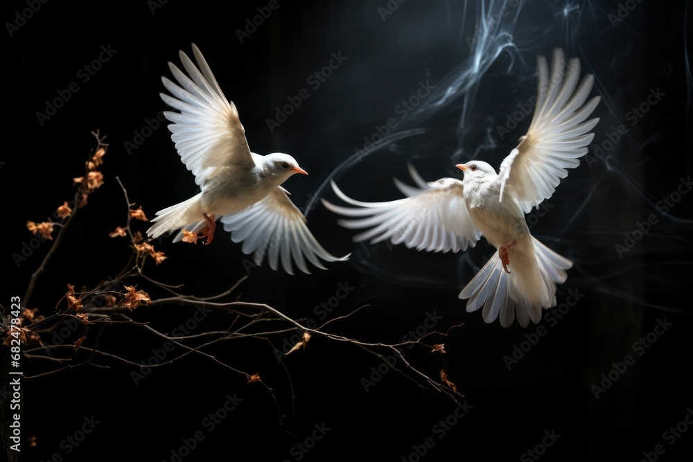 Winter Birds in Flight - Generative AI Winter Birds in Flight - Generative AI