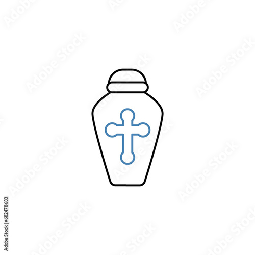 ashes concept line icon. Simple element illustration. ashes concept outline symbol design.