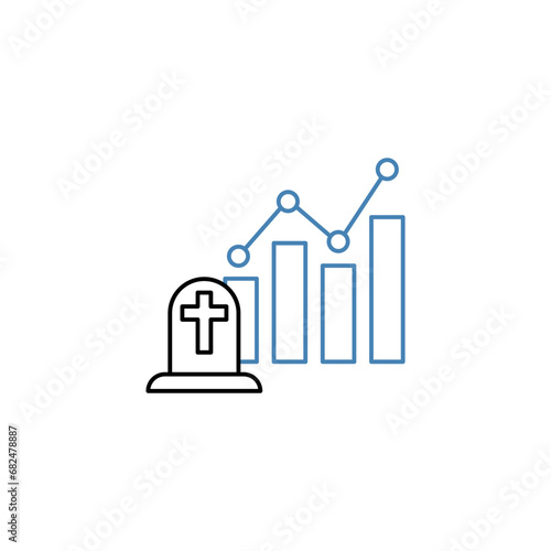 Death rate decline concept line icon. Simple element illustration. Death rate decline concept outline symbol design.