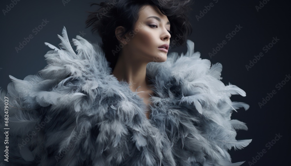 A Glamorous Lady in a Luxurious Fur Coat, Striking a Pose for a Captivating Photograph A Glamorous Lady in a Luxurious Fur Coat, Striking a Pose for a Captivating Photograph