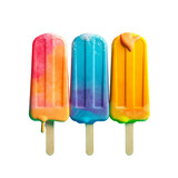 Ice cream popsicle treats on a transparent background