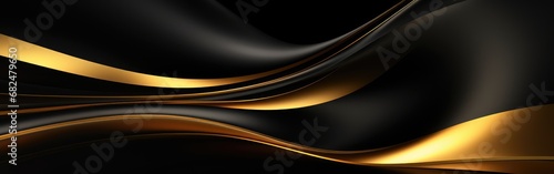 3D black and gold smooth wave background