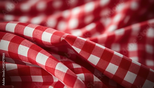 A Vibrant Close-Up of a Red and White Checkered Fabric
